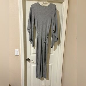 Ted Baker Gray Long Sleeve Belted Midi Dress – Elegant Work to Dinner Style